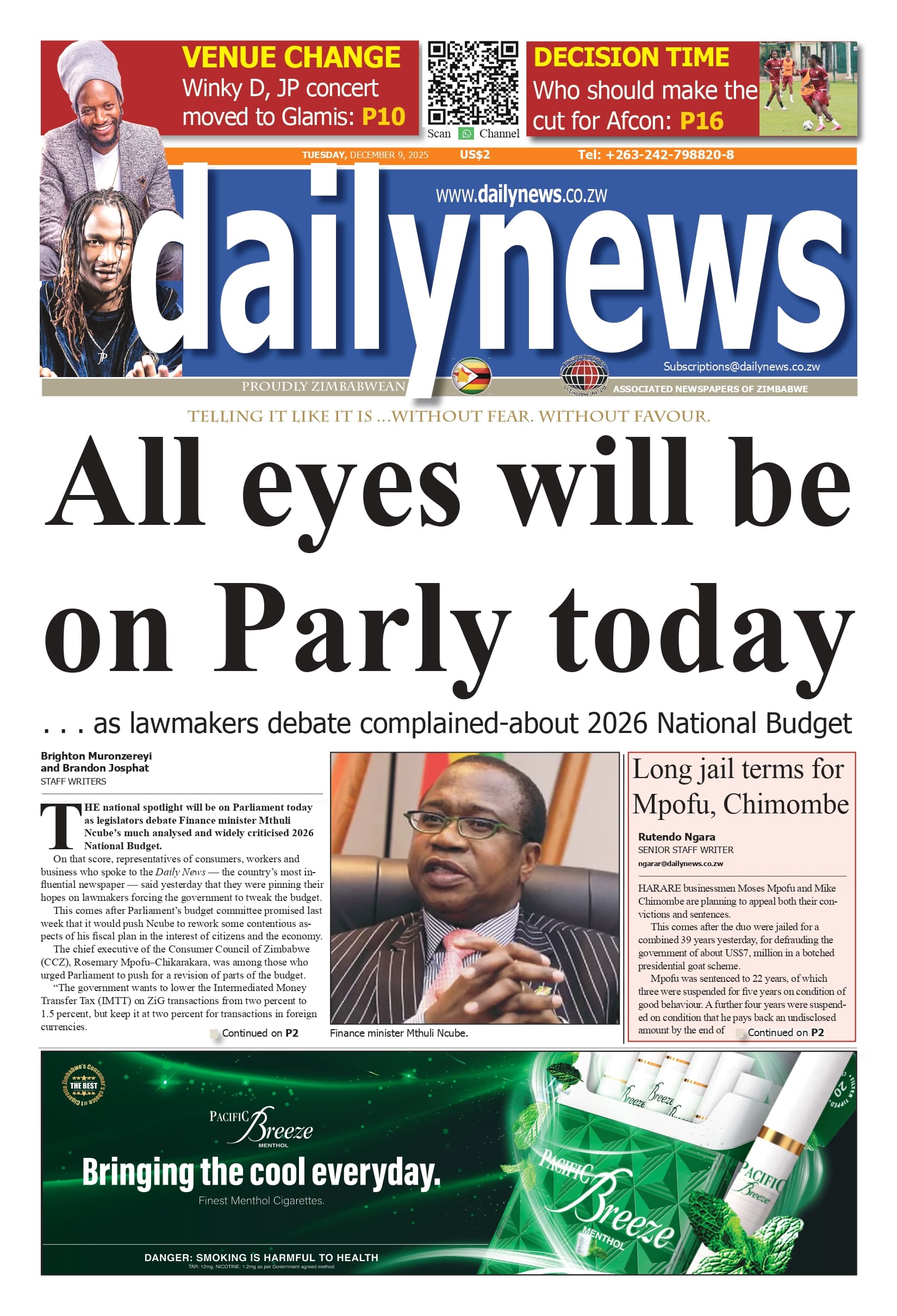 Tuesday 9 December 2025